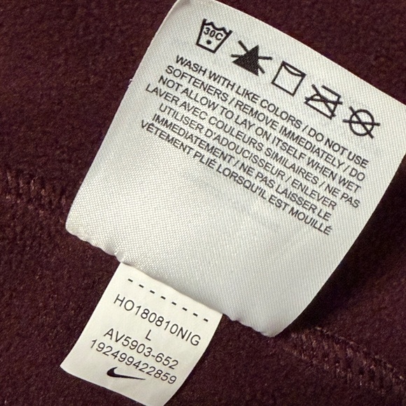 Nike Women's Center Swoosh Pullover Hoodie Sweatshirt Size Large Burgundy Maroon - Picture 12 of 12